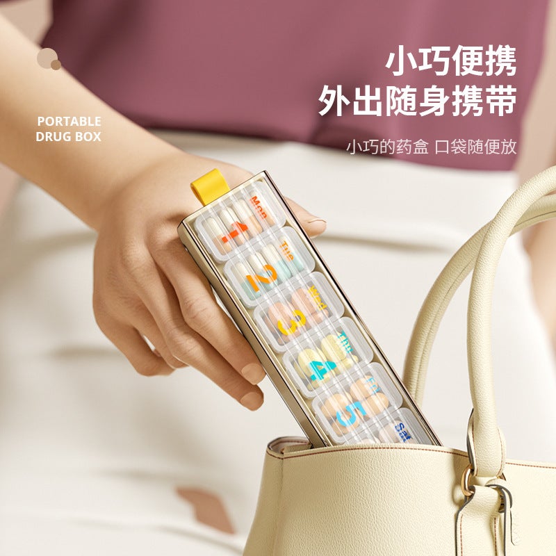 صندوق الأدوية المحمول لثلاث وجبات في اليوم صندوق تعبئة الأدوية المحمولة صندوق تذكير الأدوية لسبعة أيام في الأسبوع موزع الأدوية بسعة كبيرة - Image 4